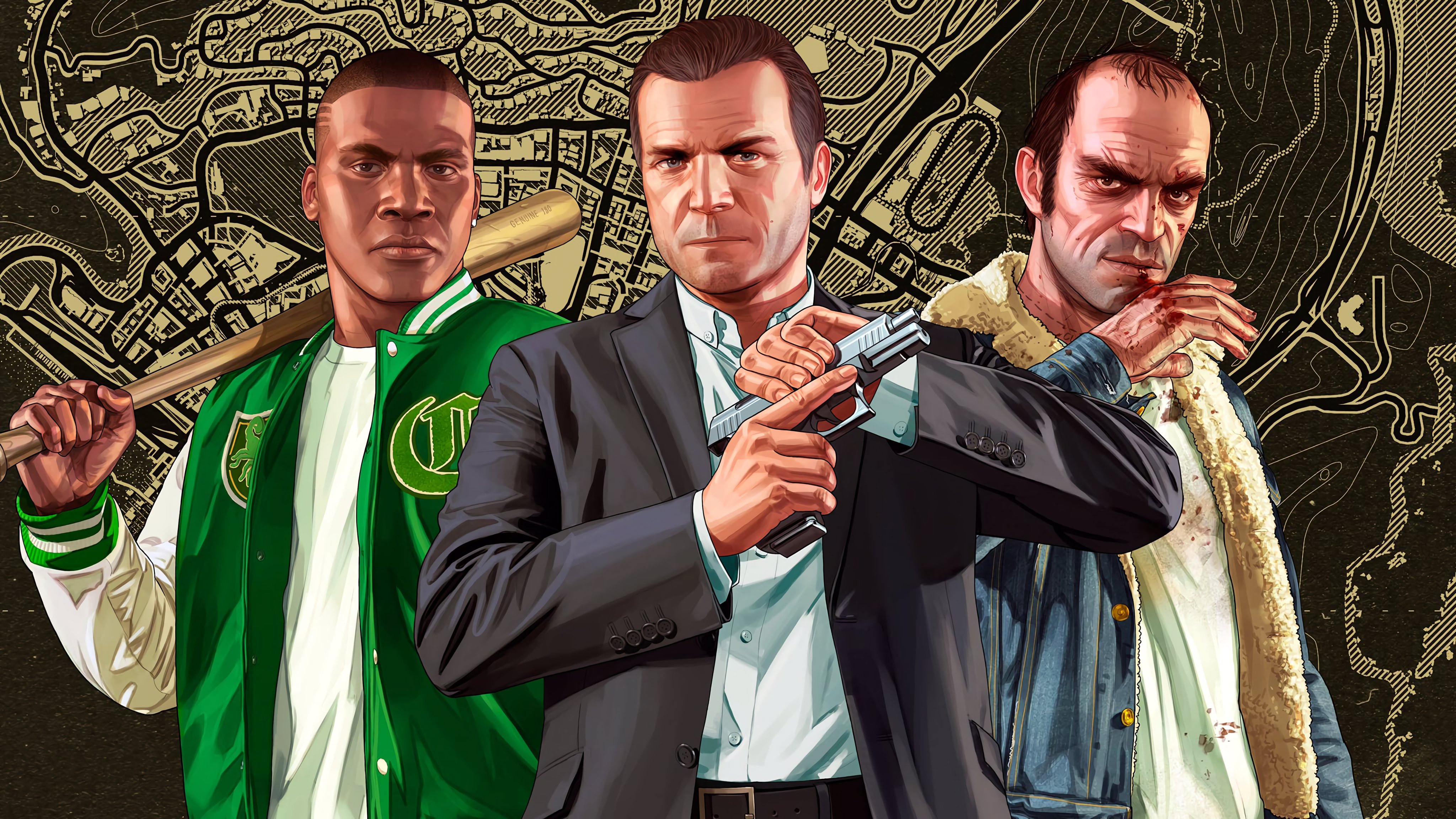 Personagem e arte de Grand Theft Auto V